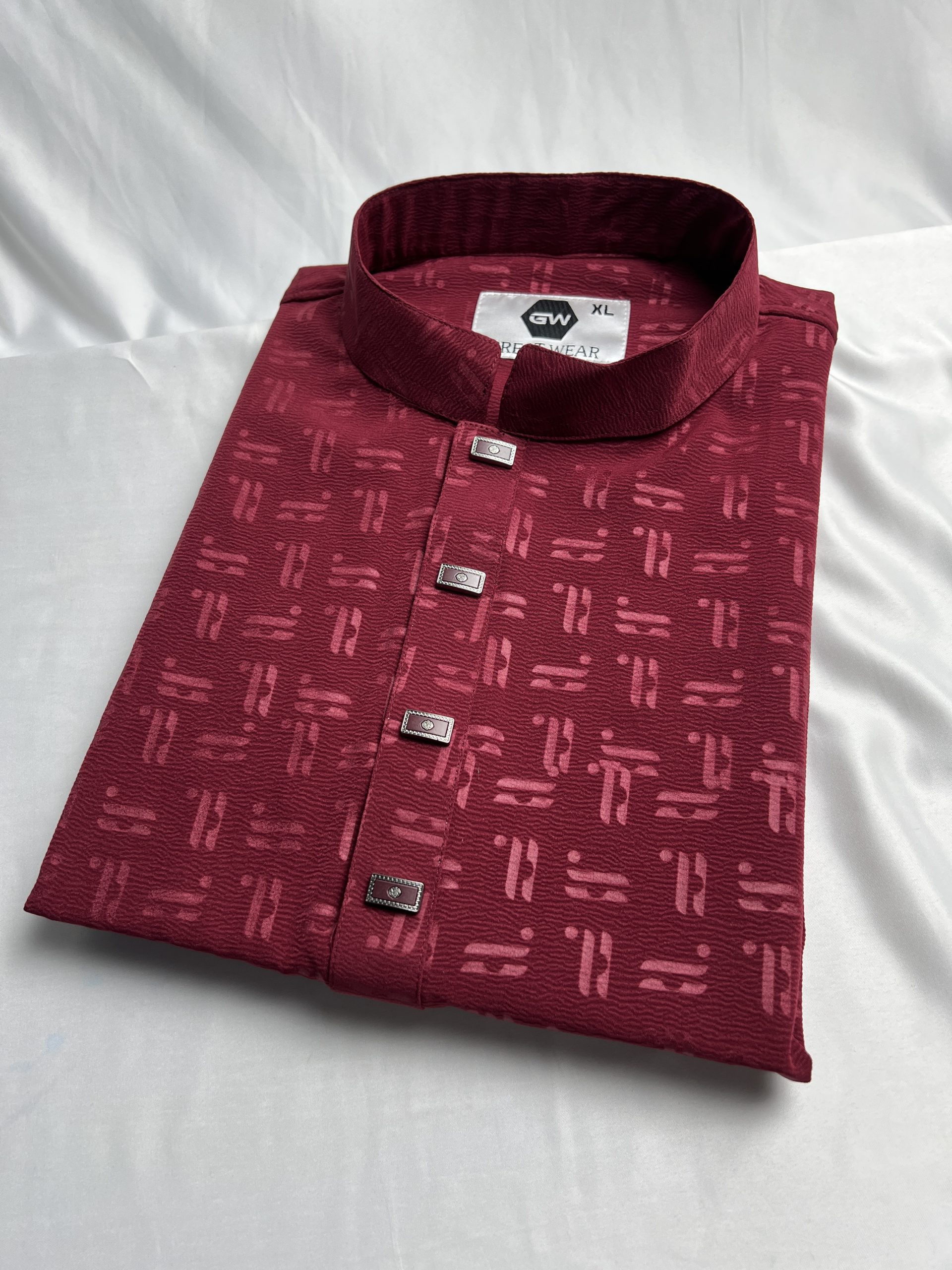 203 (Code: 203)- চায়না জাফরান এমব্রোজ পাঞ্জাবি - Image 1