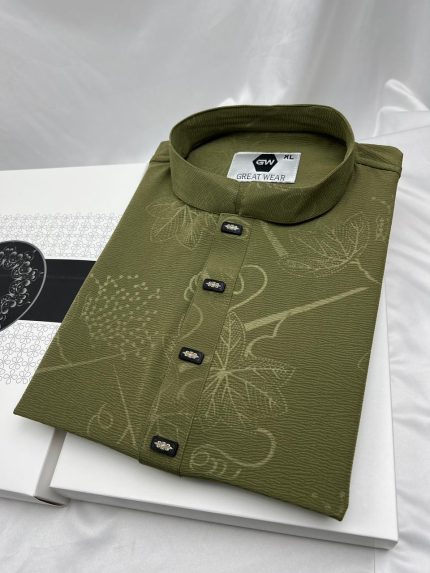 প্রিমিয়াম চায়না জাফরান ফেব্রিক্স পাঞ্জাবি (Code: 301)