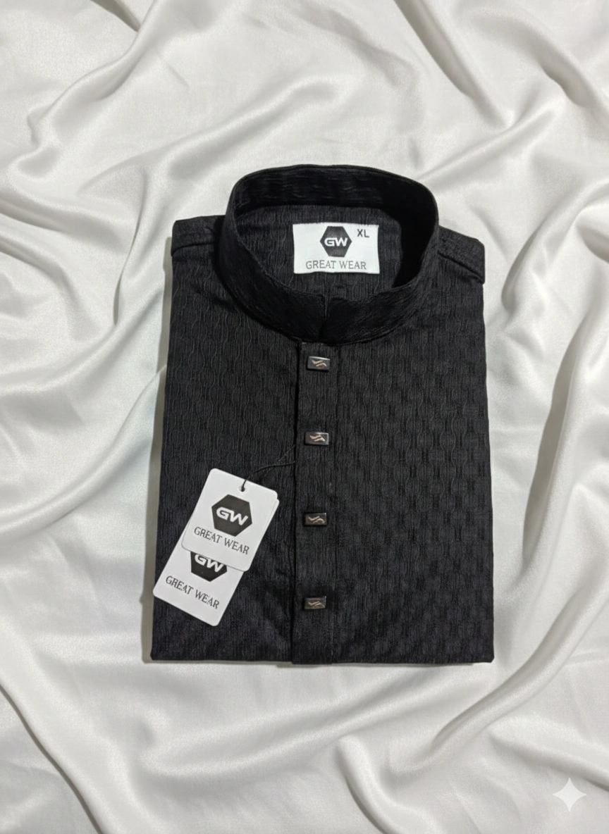 502 (Code: 502)- প্রিমিয়াম চায়না পপকর্ন ফেব্রিক পাঞ্জাবি - Image 1