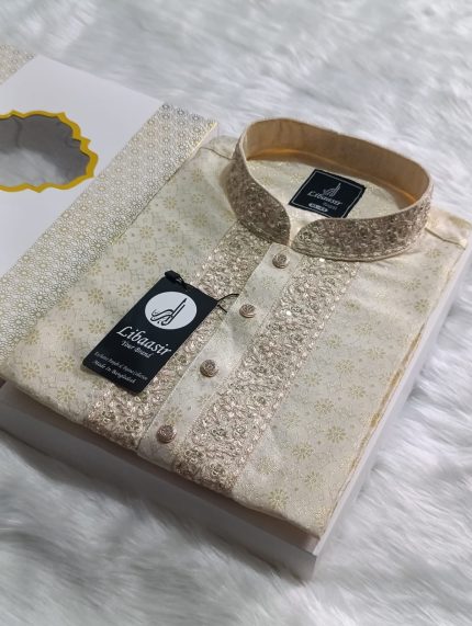 (Code: 552) রাজকীয় লাক্সারি কাতান পাটি প্রিমিয়াম পাঞ্জাবি