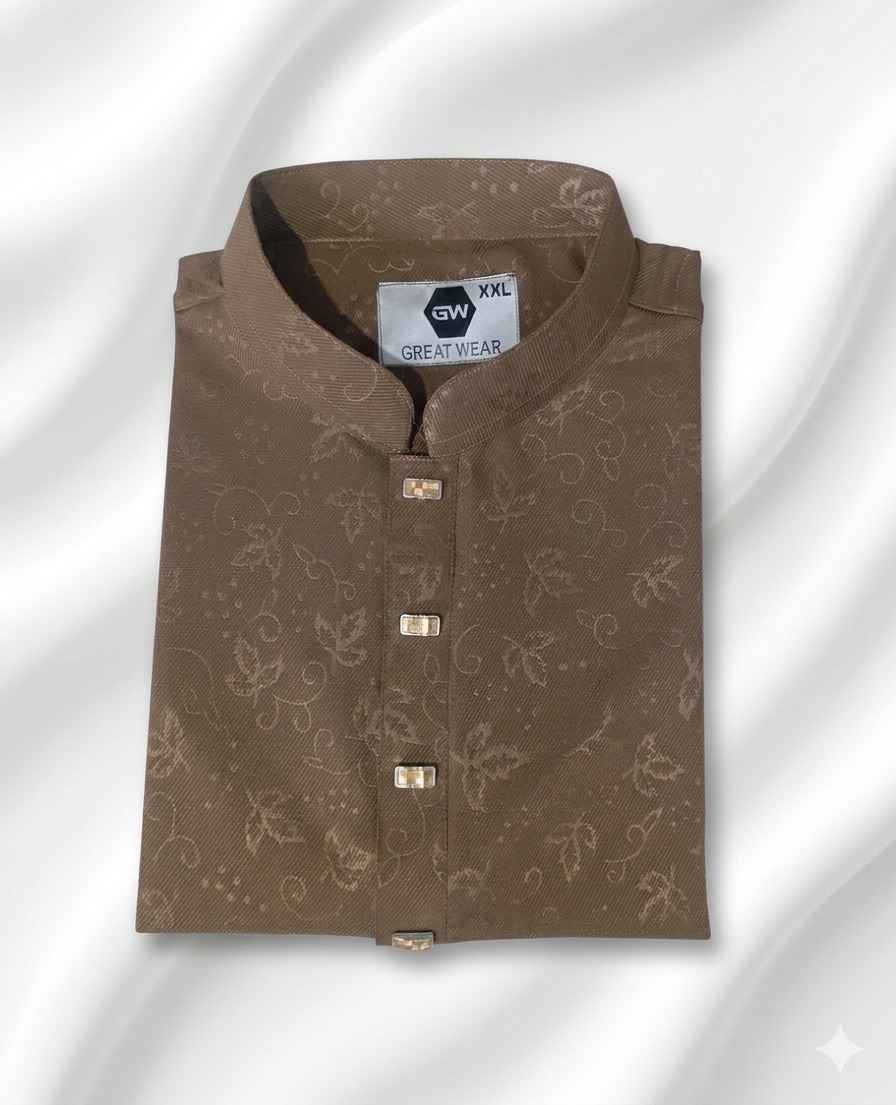 702 (Code: 702) প্রিমিয়াম চায়না চেরি "অ্যামব্রোস" ডিজাইন পাঞ্জাবি - Image 1