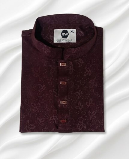 (Code: 705) প্রিমিয়াম চায়না চেরি "অ্যামব্রোস" ডিজাইন পাঞ্জাবি